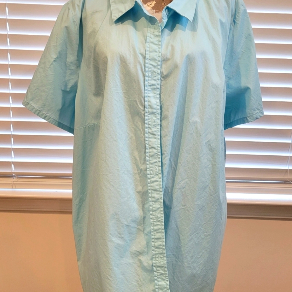 Woman Within Short Sleeve Cotton Blouse NWOT